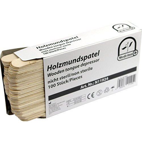 Medi-Inn® Holzmundspatel 100 Stück nicht steril 150 mm x 18 mm x 1,5 mm natur einzeln gehüllt