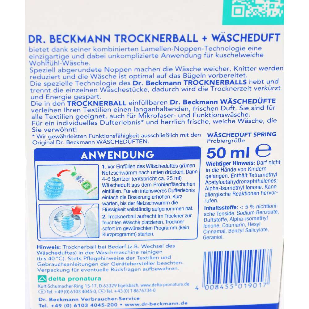 Dr.Beckmann Trockner-Ball incl. Wäscheduft 50ml Gratis