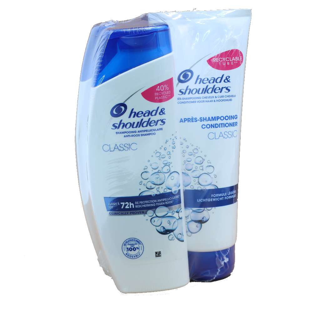 Head&Shoulders Shampoo 2x285ml +Conditioner 220ml Tube Classic