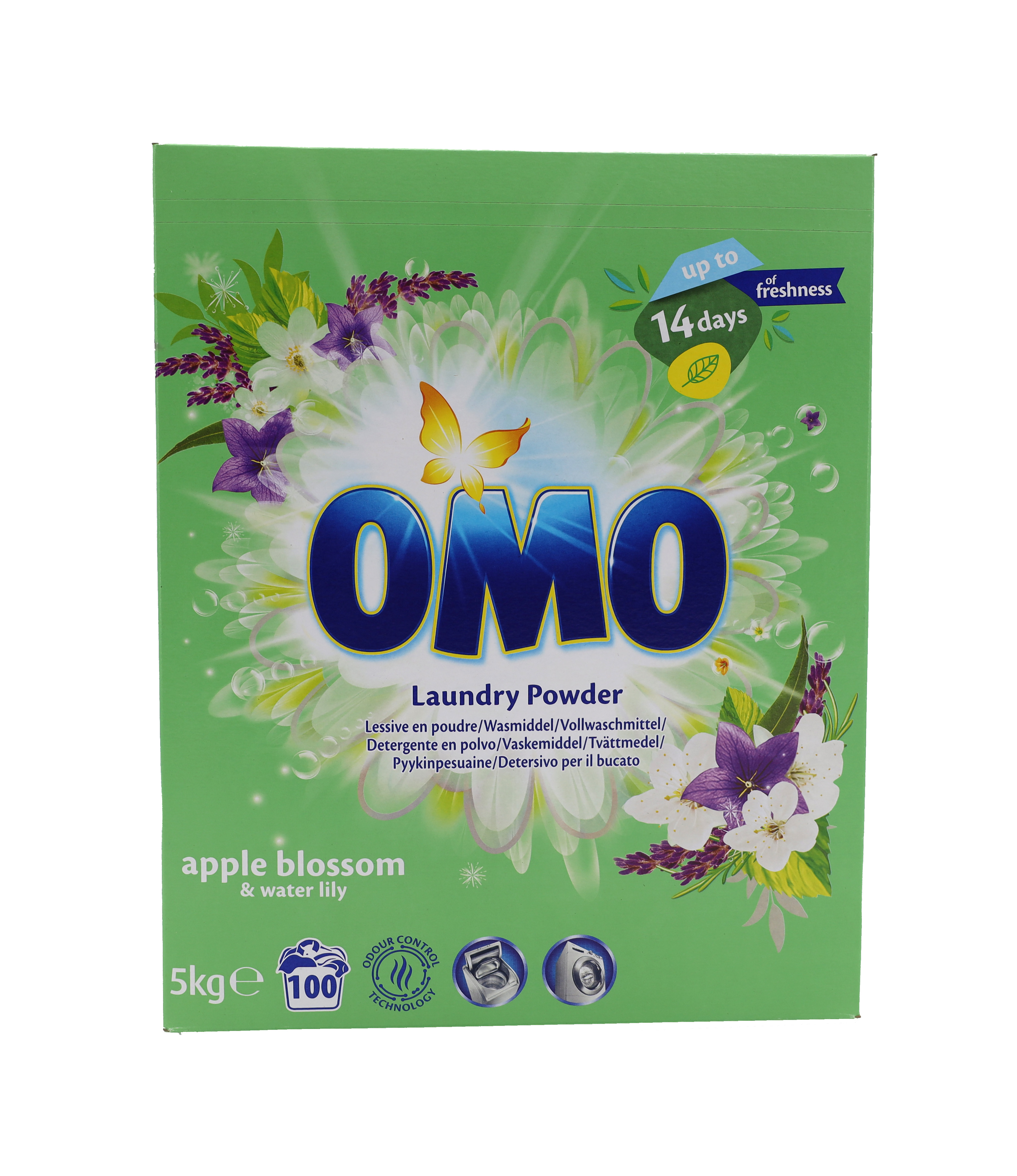 Omo Waschpulver 5kg Apfelblüte & WasserLilie 100WL