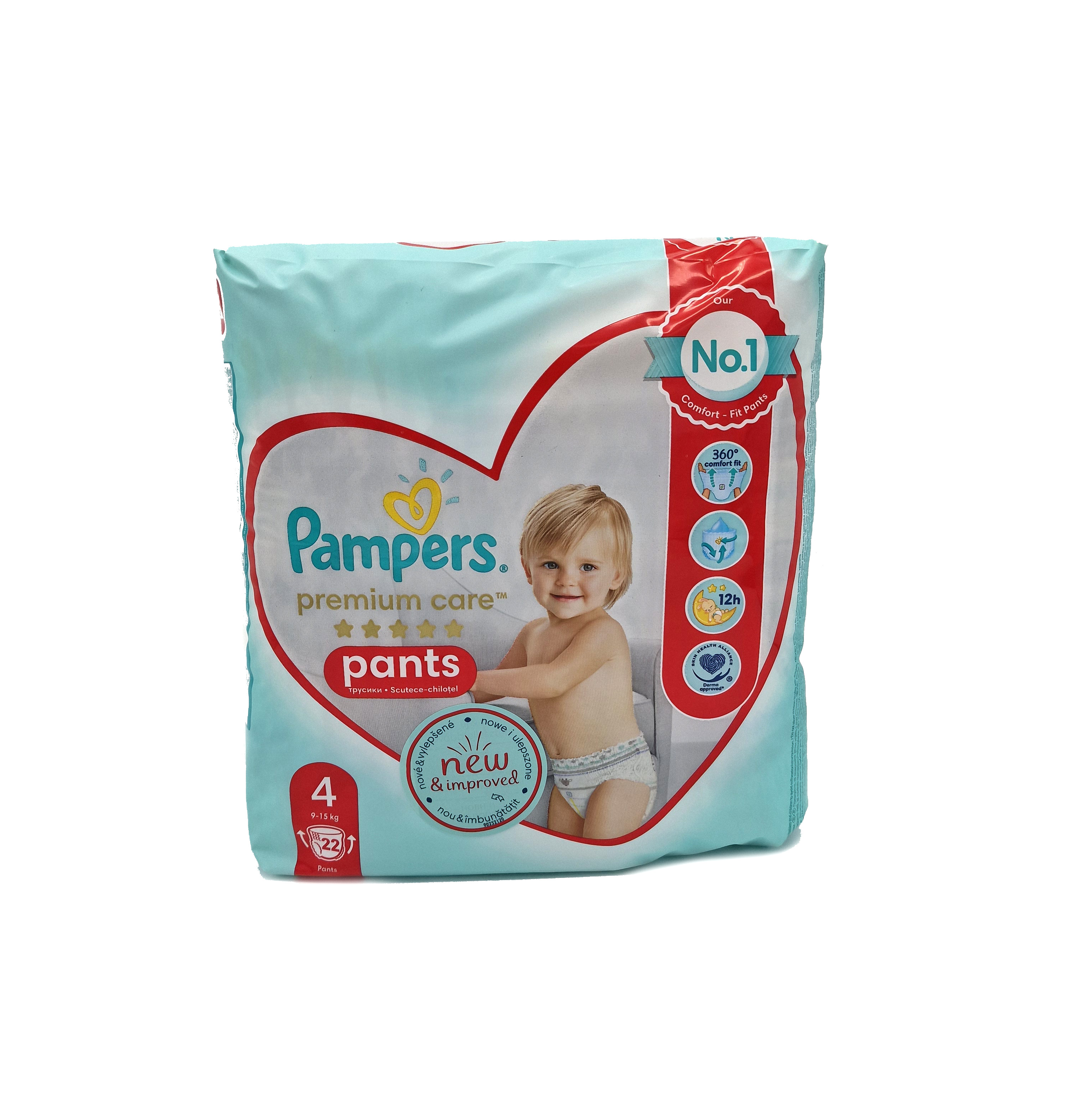 Pampers Pants Premium Care Windelhosen 22Stück Size 4 (9kg-15kg)