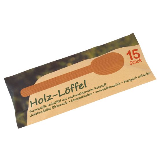 Holz-Besteck - Löffel, 15er Pack