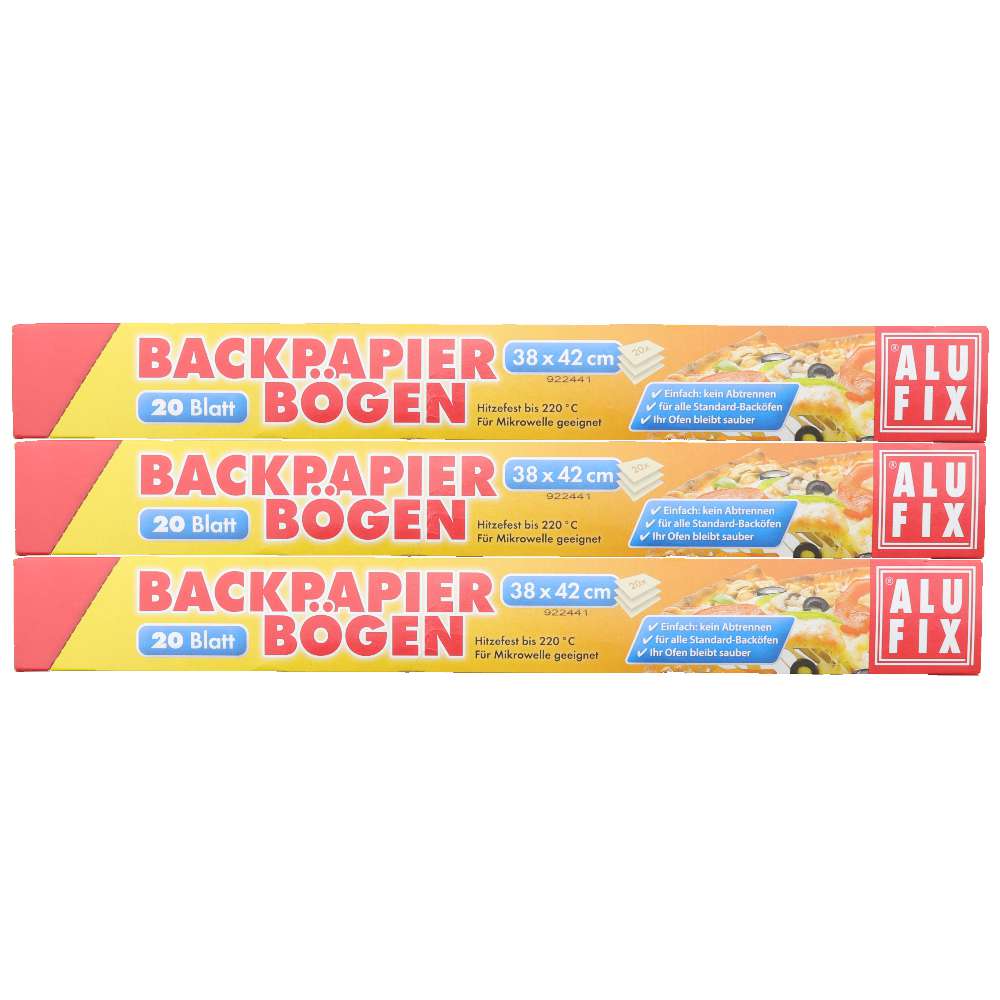 Alu Fix Backpapierbögen 3er Pack, 38x42 cm, 20 Blatt