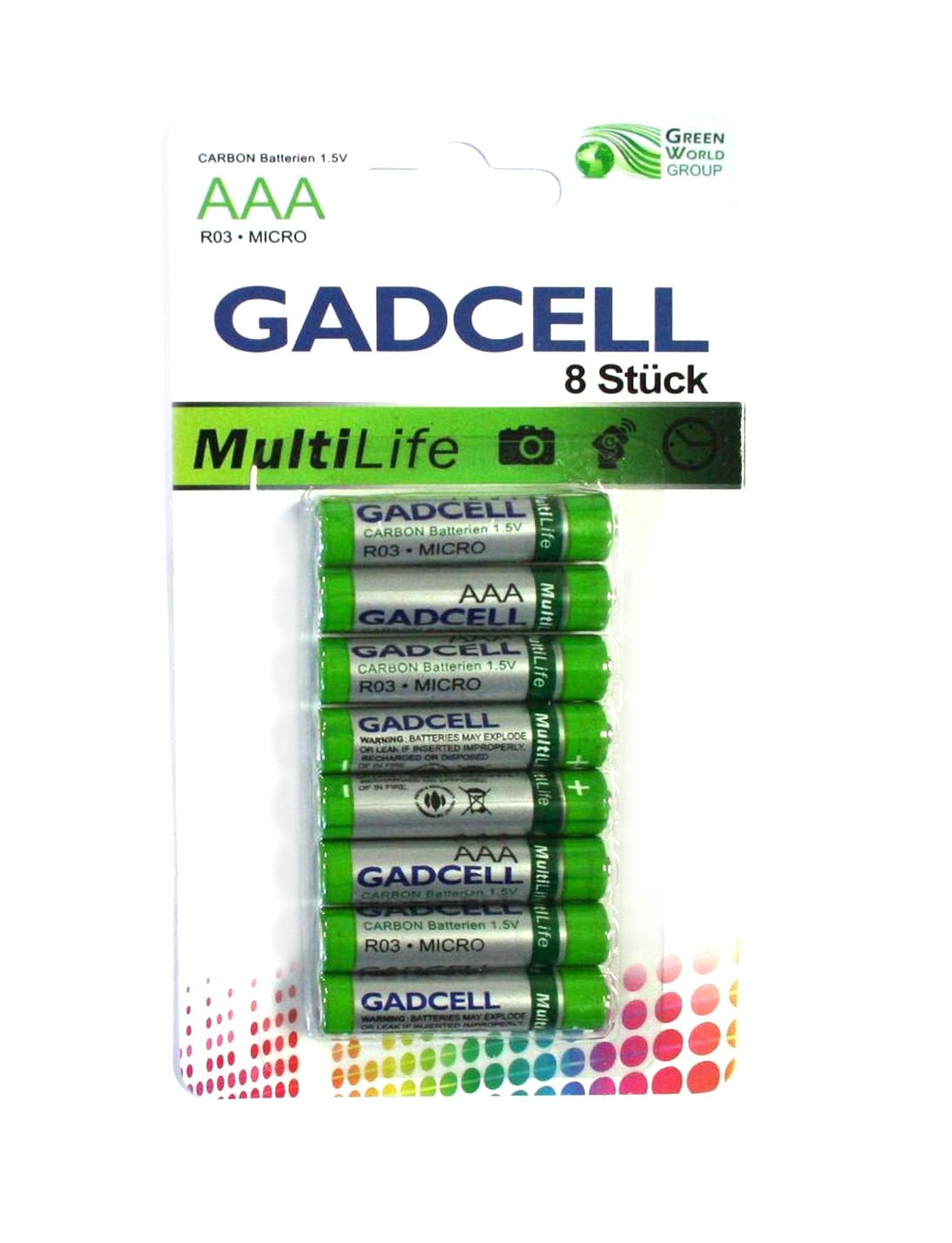 Batterie R03P/AAA "Gadcell", 8er