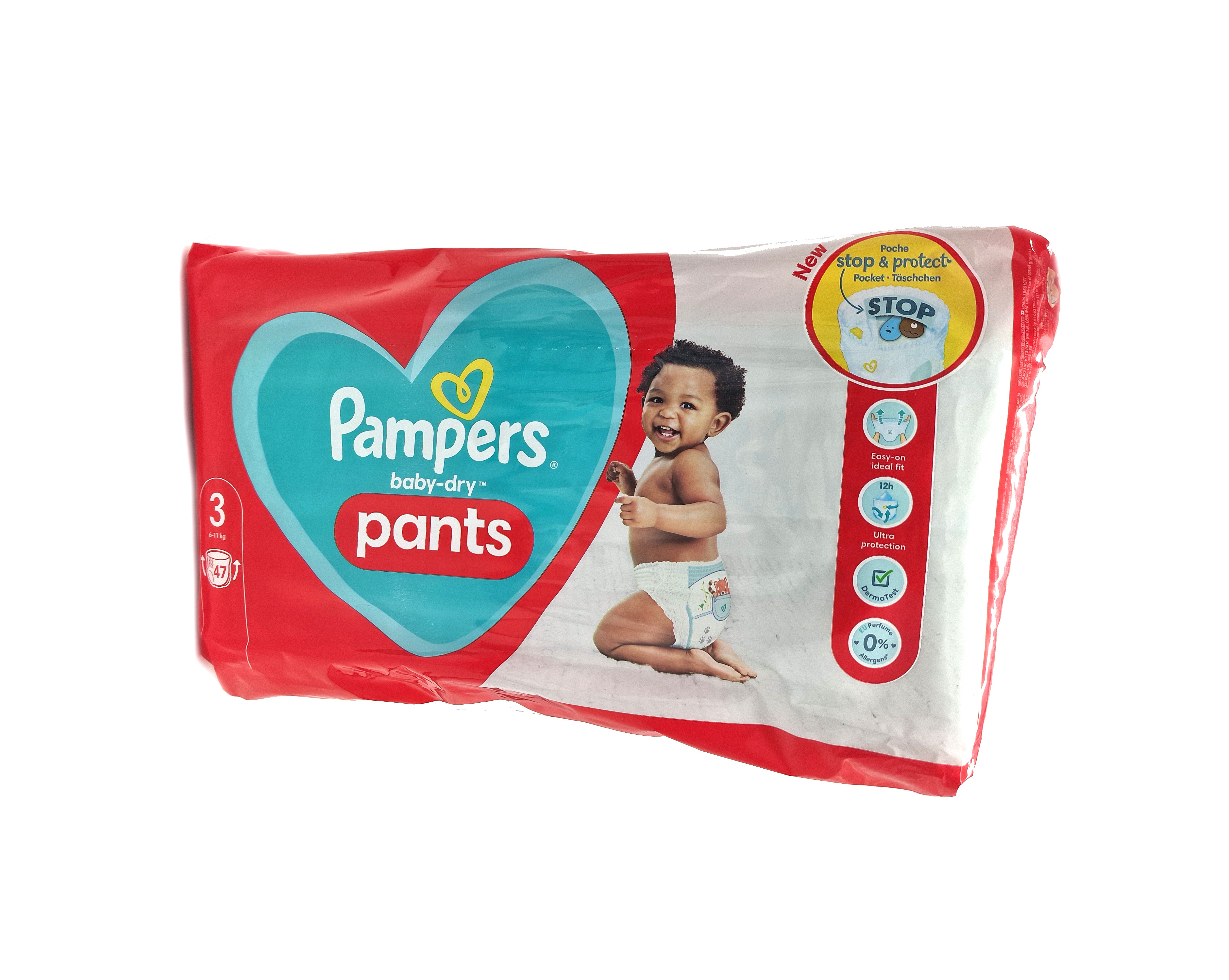 Pampers Pants Baby Dry Windelhosen 47 Stück Size 3 (6-11kg)