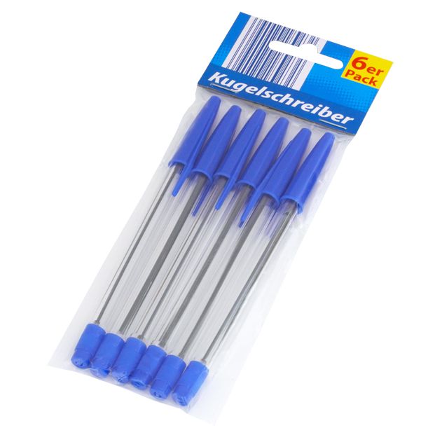 Kugelschreiber, 6er Pack blau