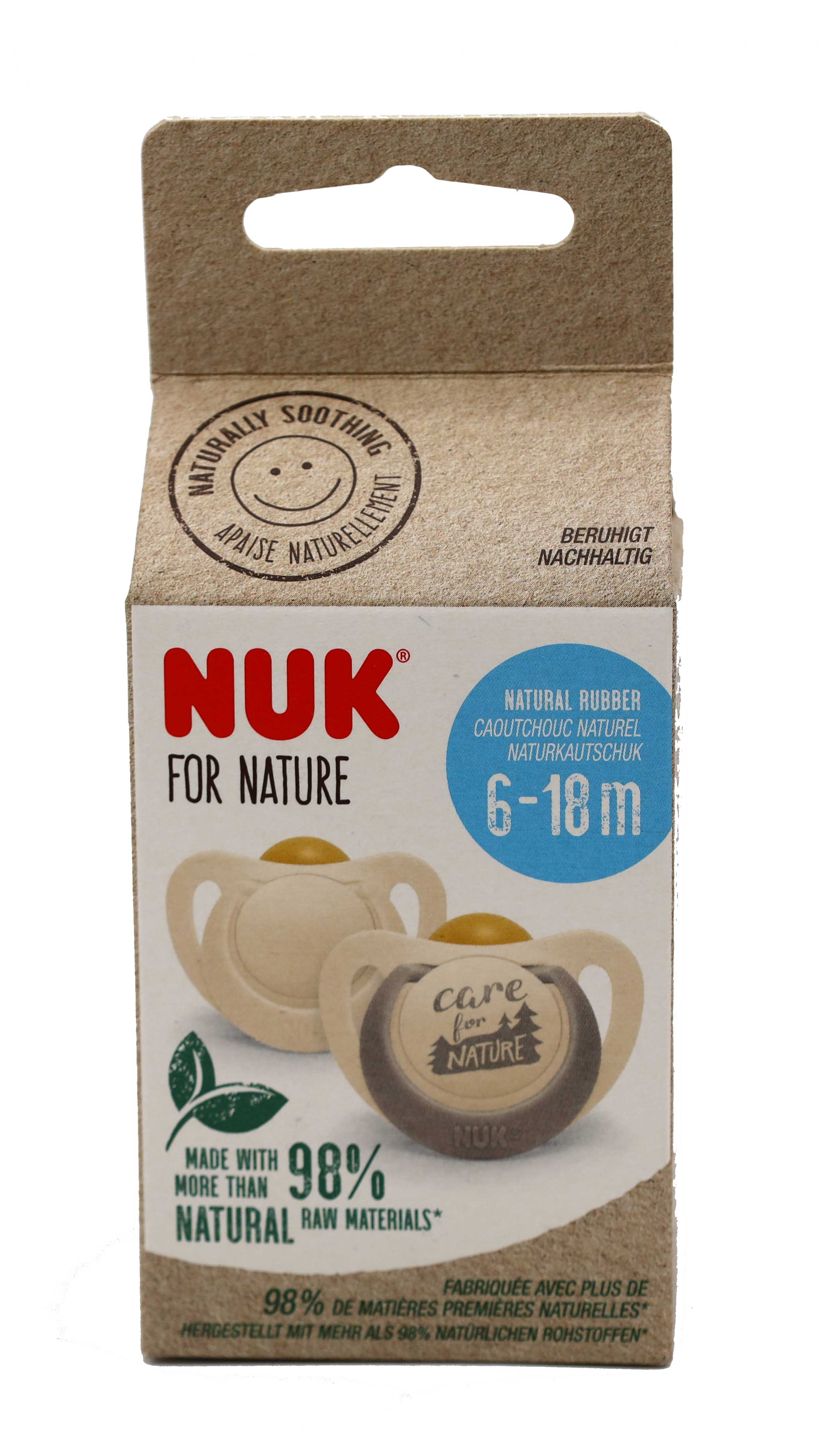 Nuk Schnuller 2er Pack for Nature - Kautschuk 6-18 M - Beige