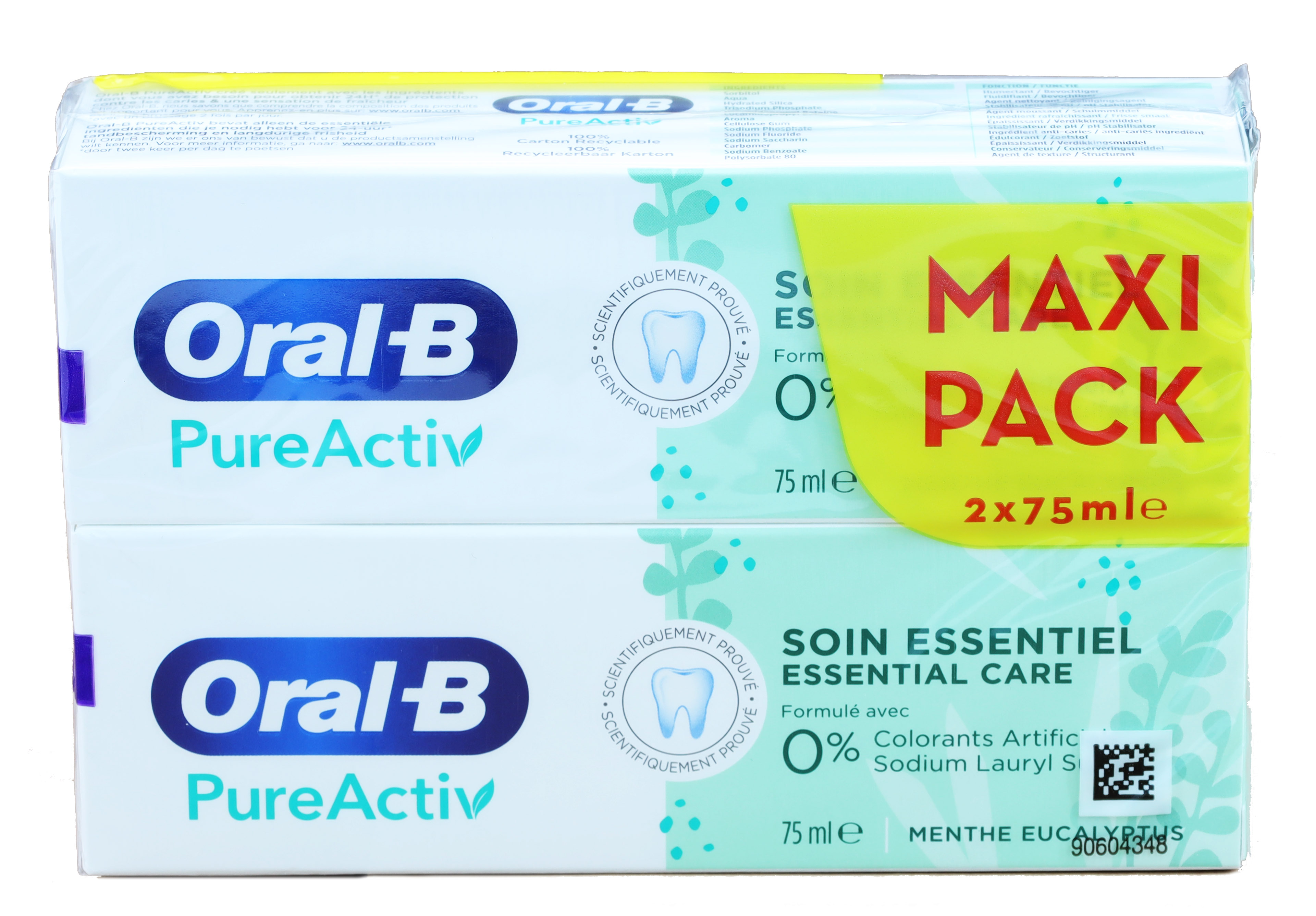 Oral-B Pure Activ Essential Care natürliche Zahncreme 2x75ml