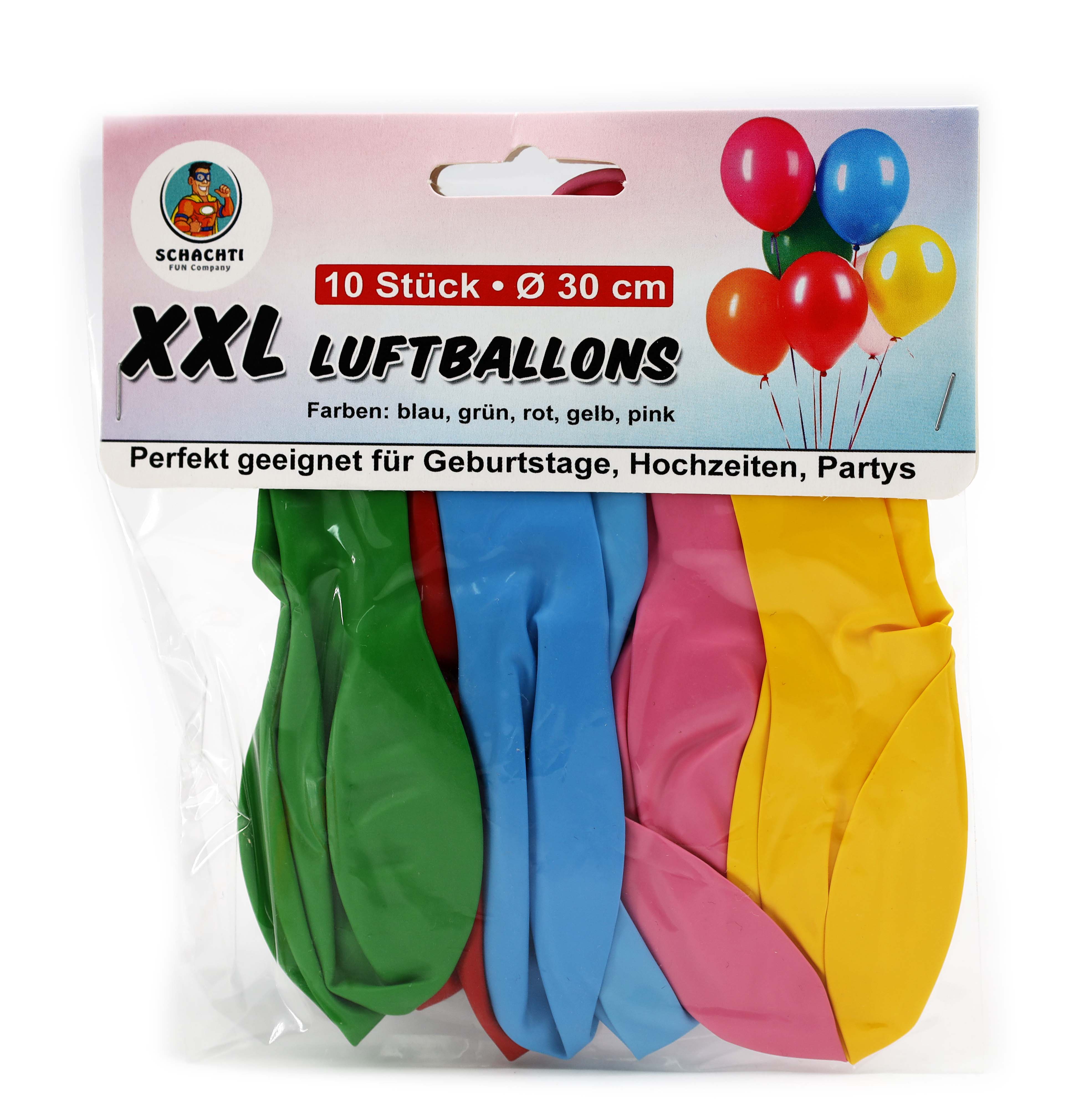 Luftballons bunt, 10er Pack, ø30cm