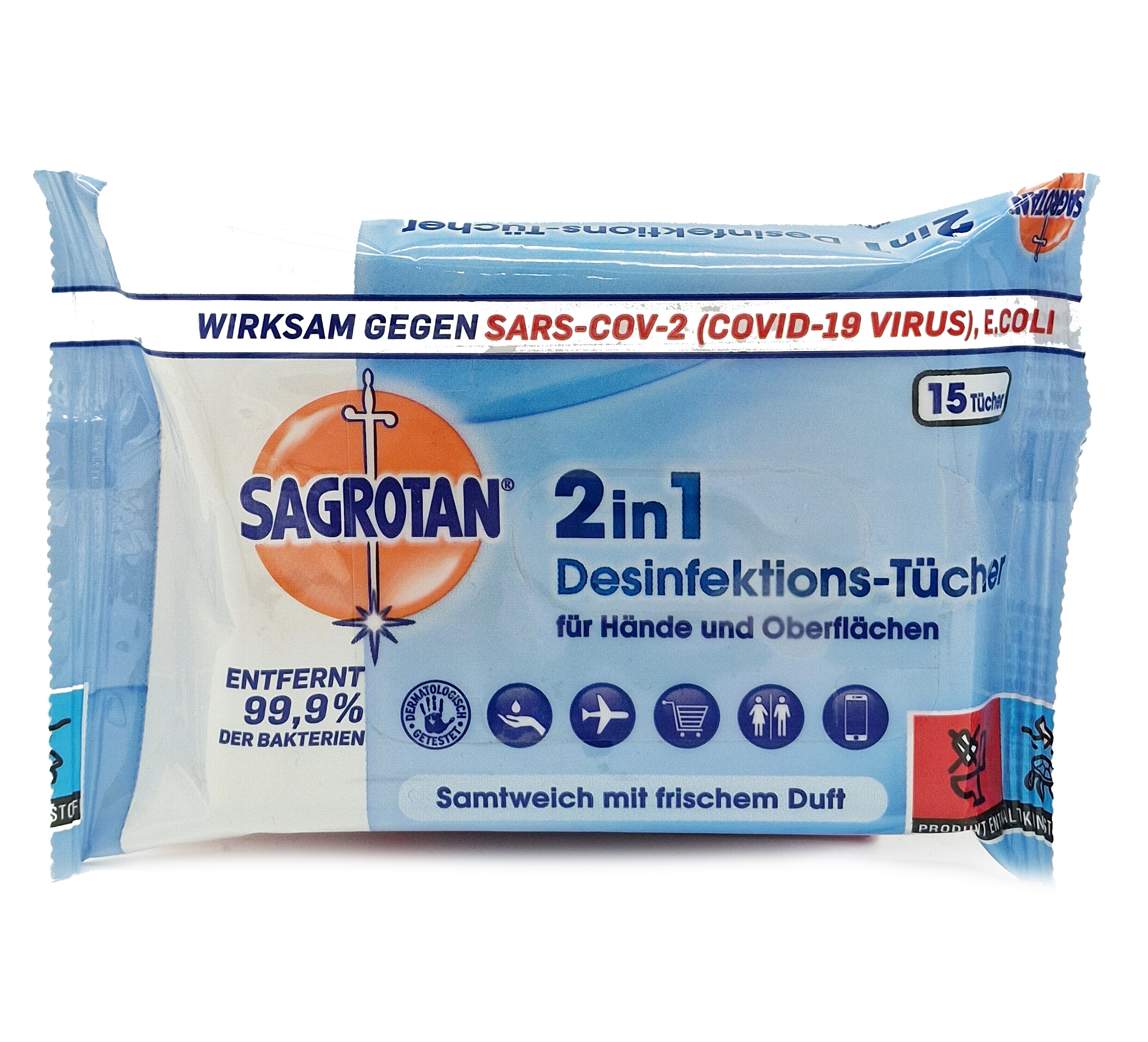 Sagrotan Desininfektions-Tücher 2in1 15er