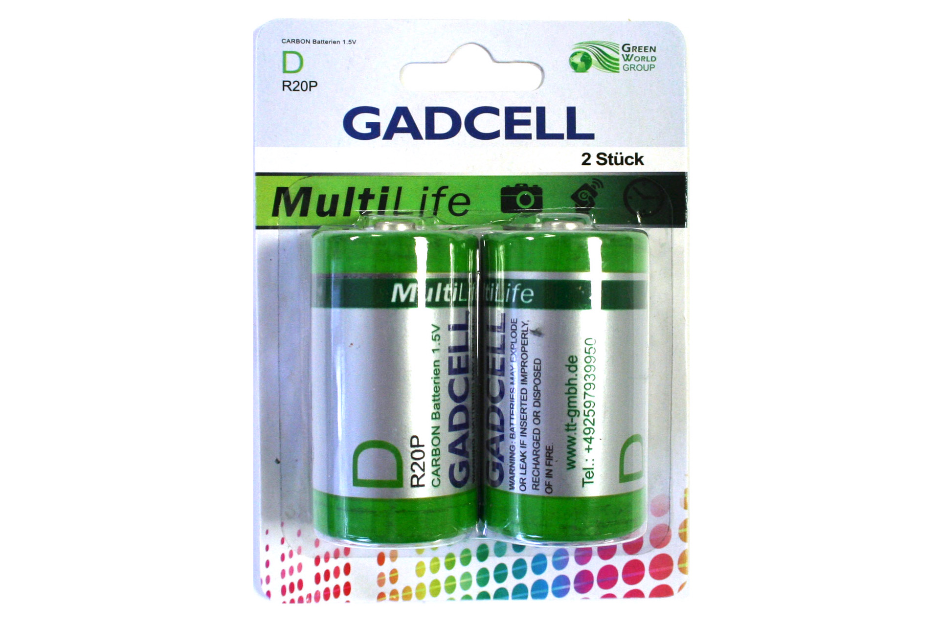 Batterie R20P/D "Gadcell", 2er