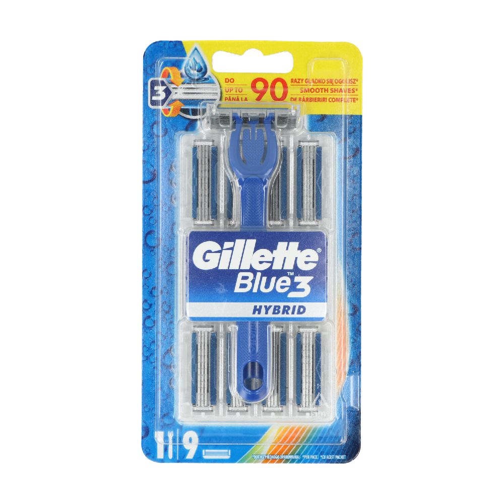 Gillette Men Blue 3 Hybrid Rasierer + 9 Klingen