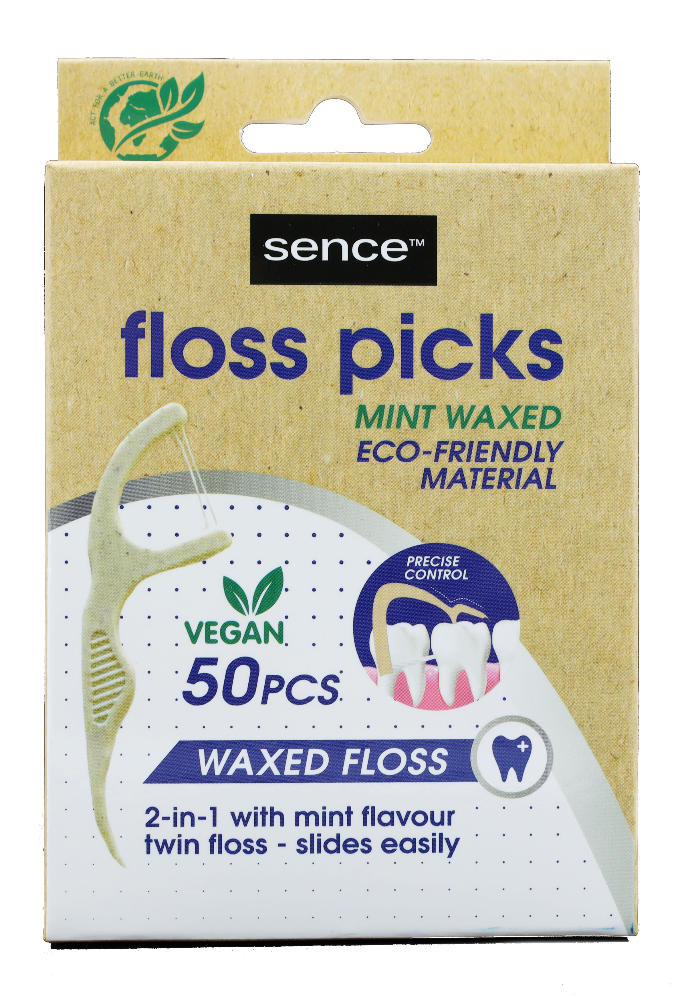Sence Fresh Zahnseide-Sticks 50 Stück 2in1