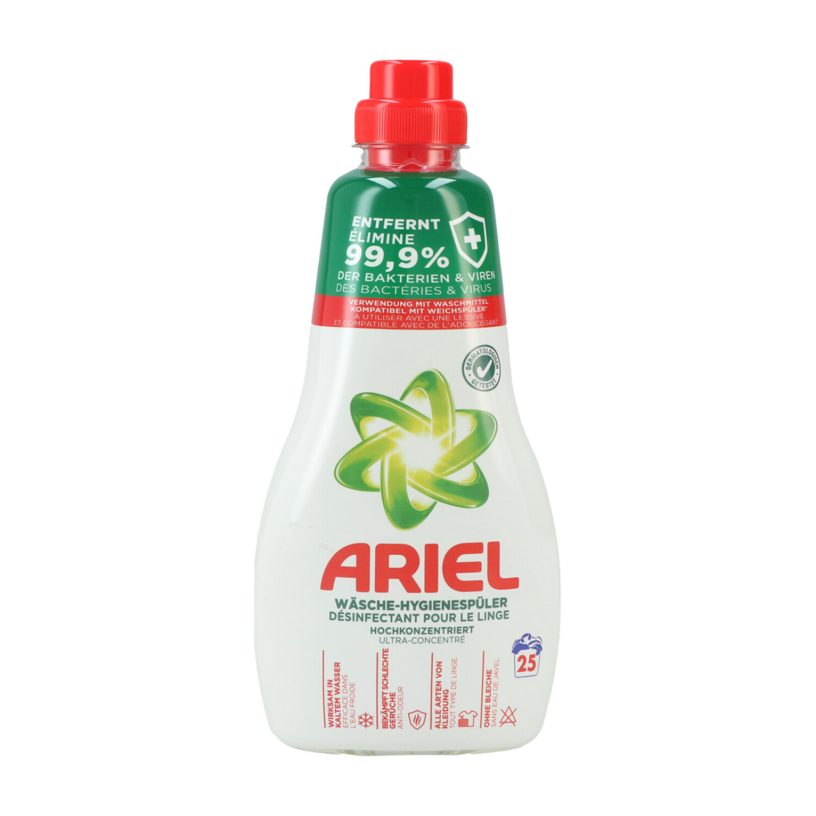 *Ariel Flüssigwaschmittel 1ltr Hygiene Spüler 25Wl