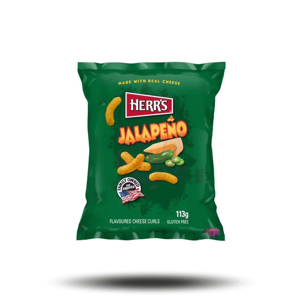 Herrs Jalapeño Flavored Baked Cheese Curls 113g