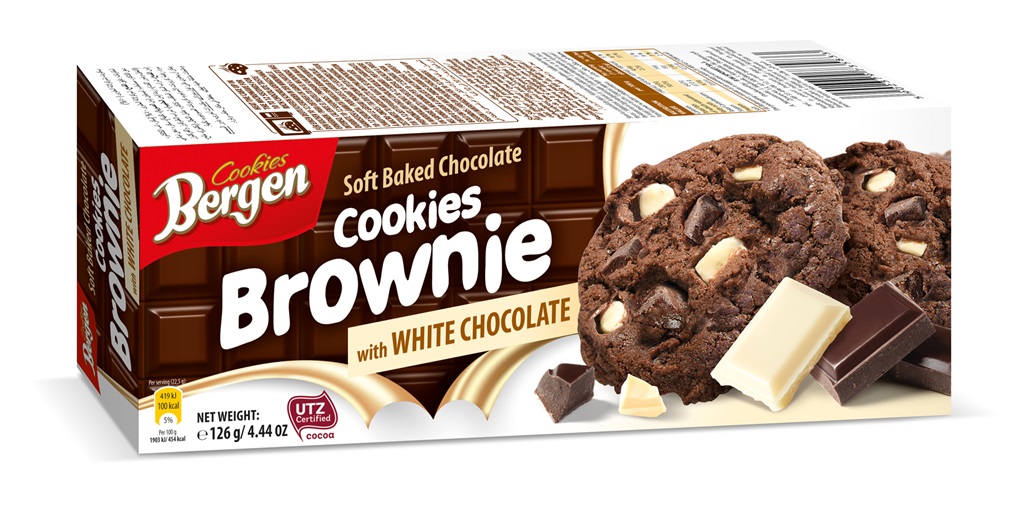 Bergen Brownie Cookies White Chocolate 126g