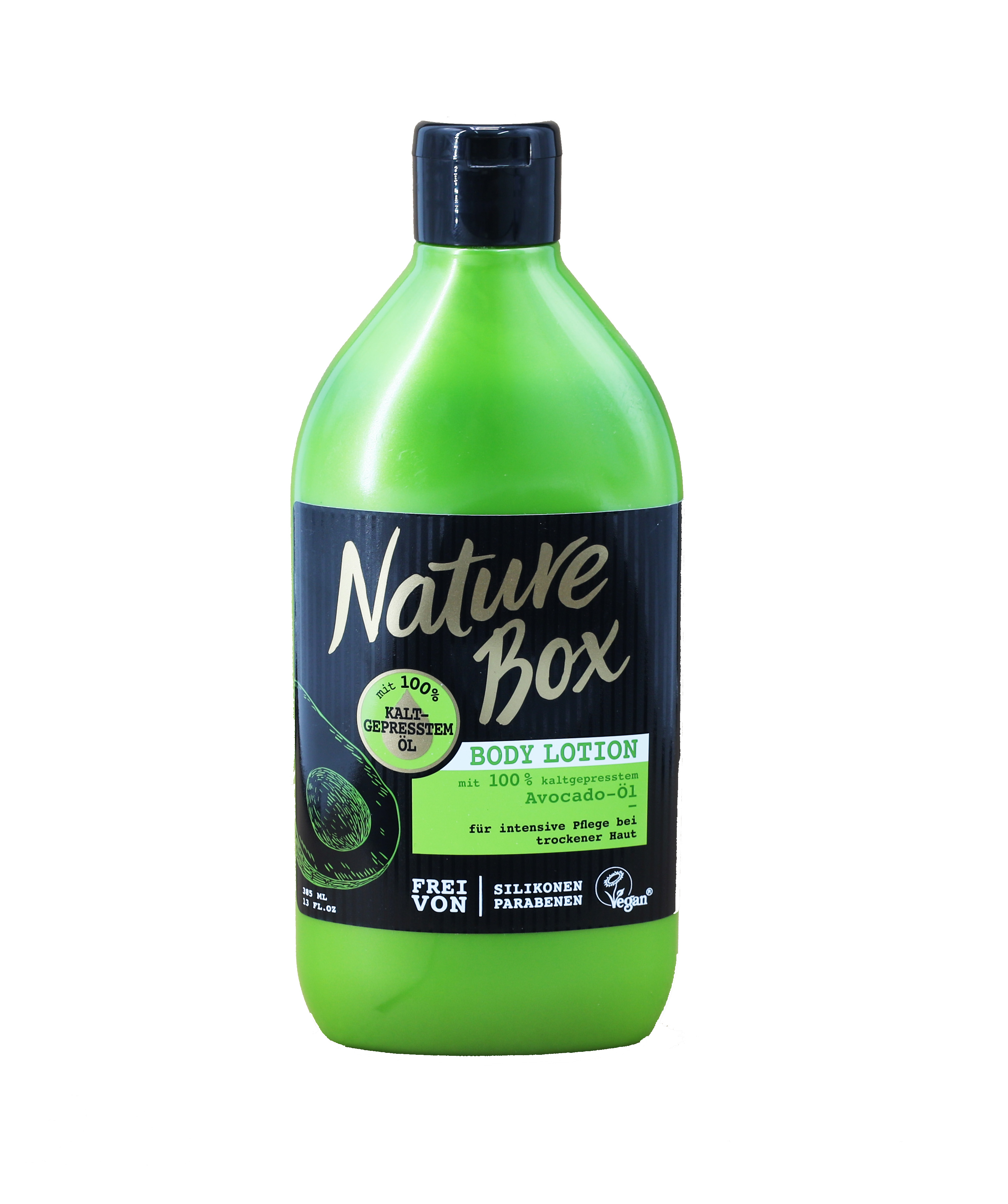 Nature Box Body Lotion mit kaltgepresstem Avocado-Öl 385ml