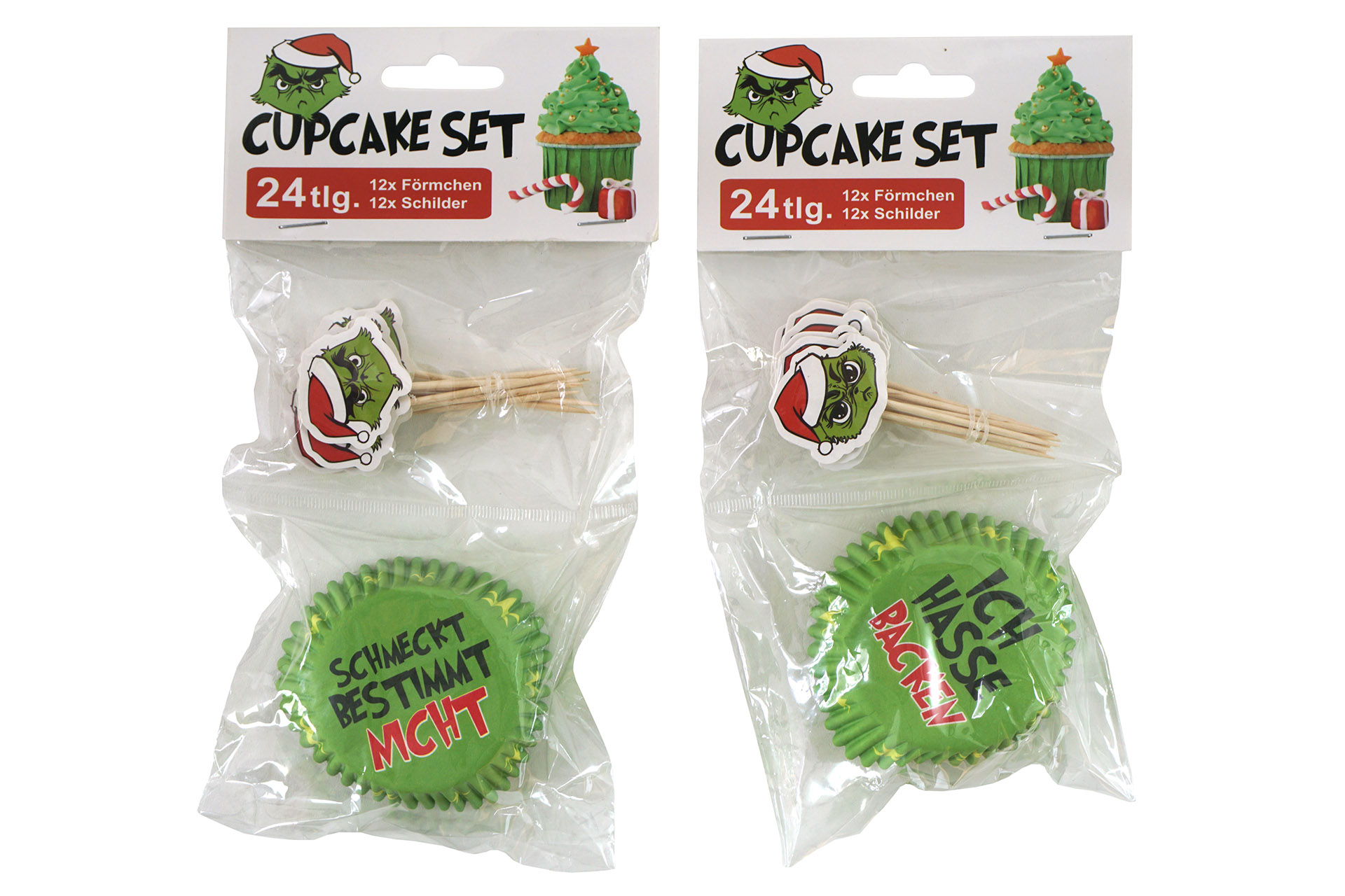 Cupcake Set Weihnachten "Festtags-Muffel" 24tlg, Förmchen und Schilder