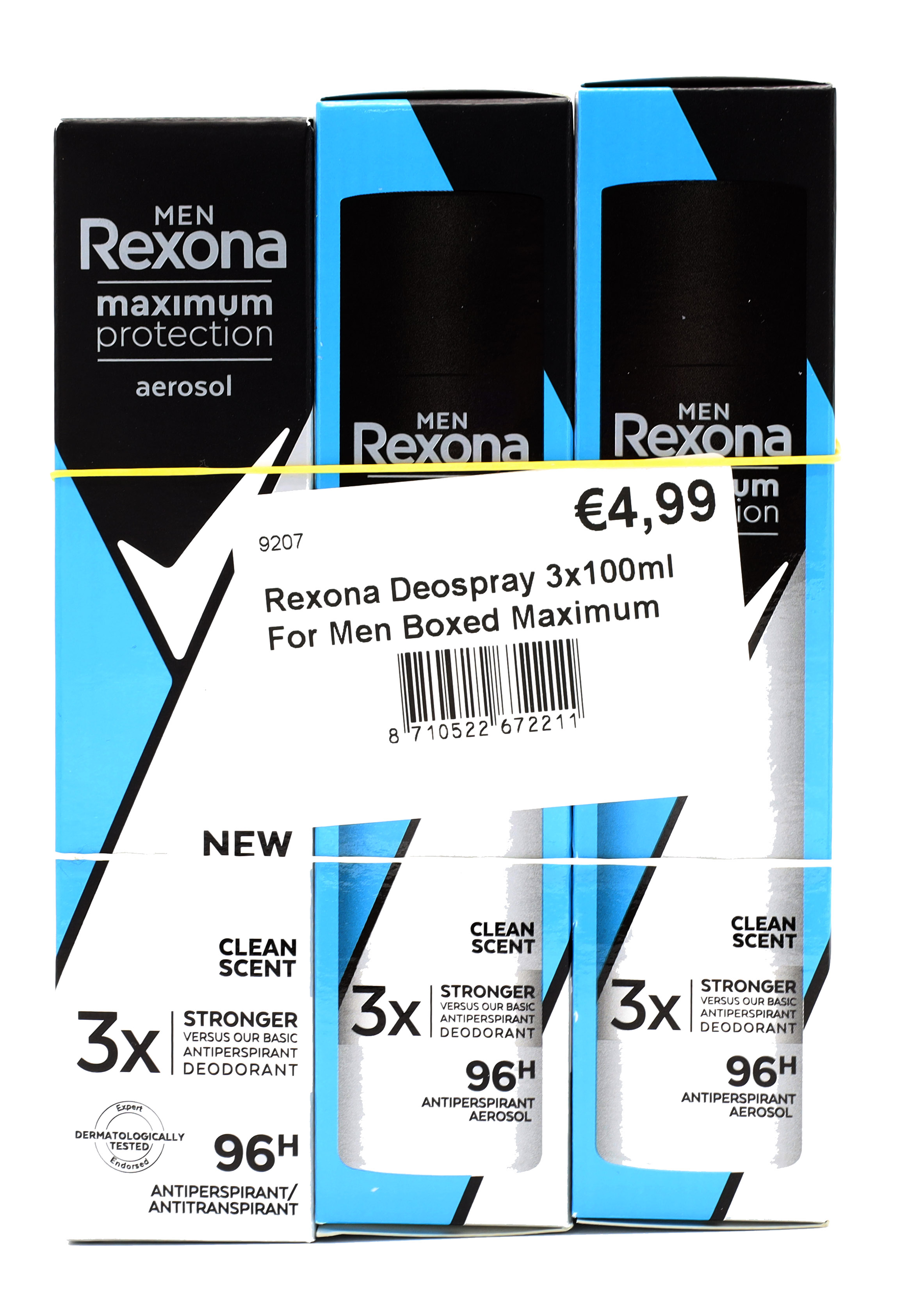 Rexona Deospray 3x100ml For Men Boxed Maximum Protection Clean Scent