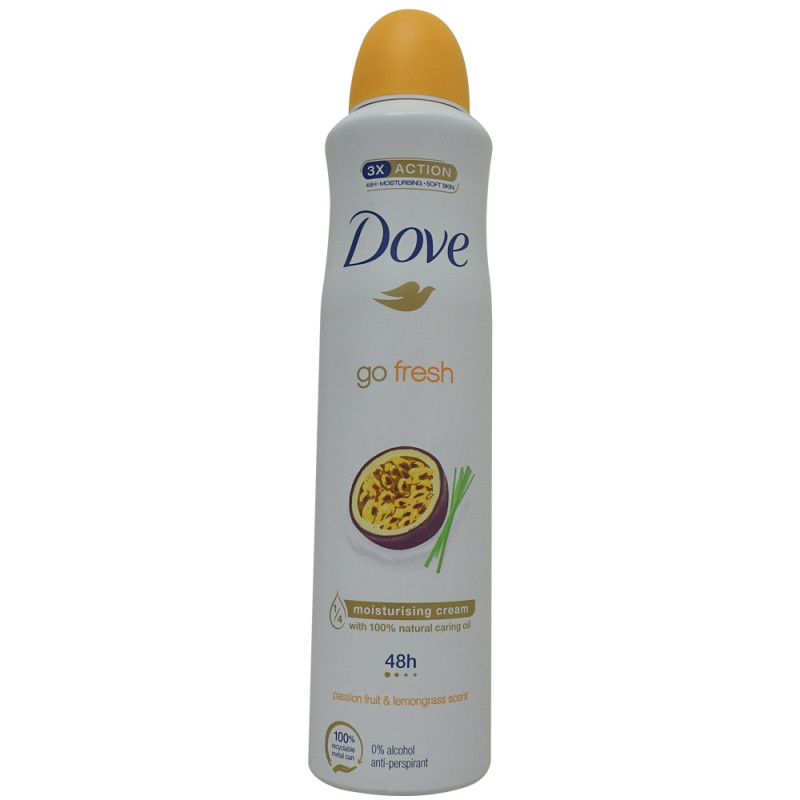 Dove deodorant spray XXL 250 ml. Go Fresh passion fruit.