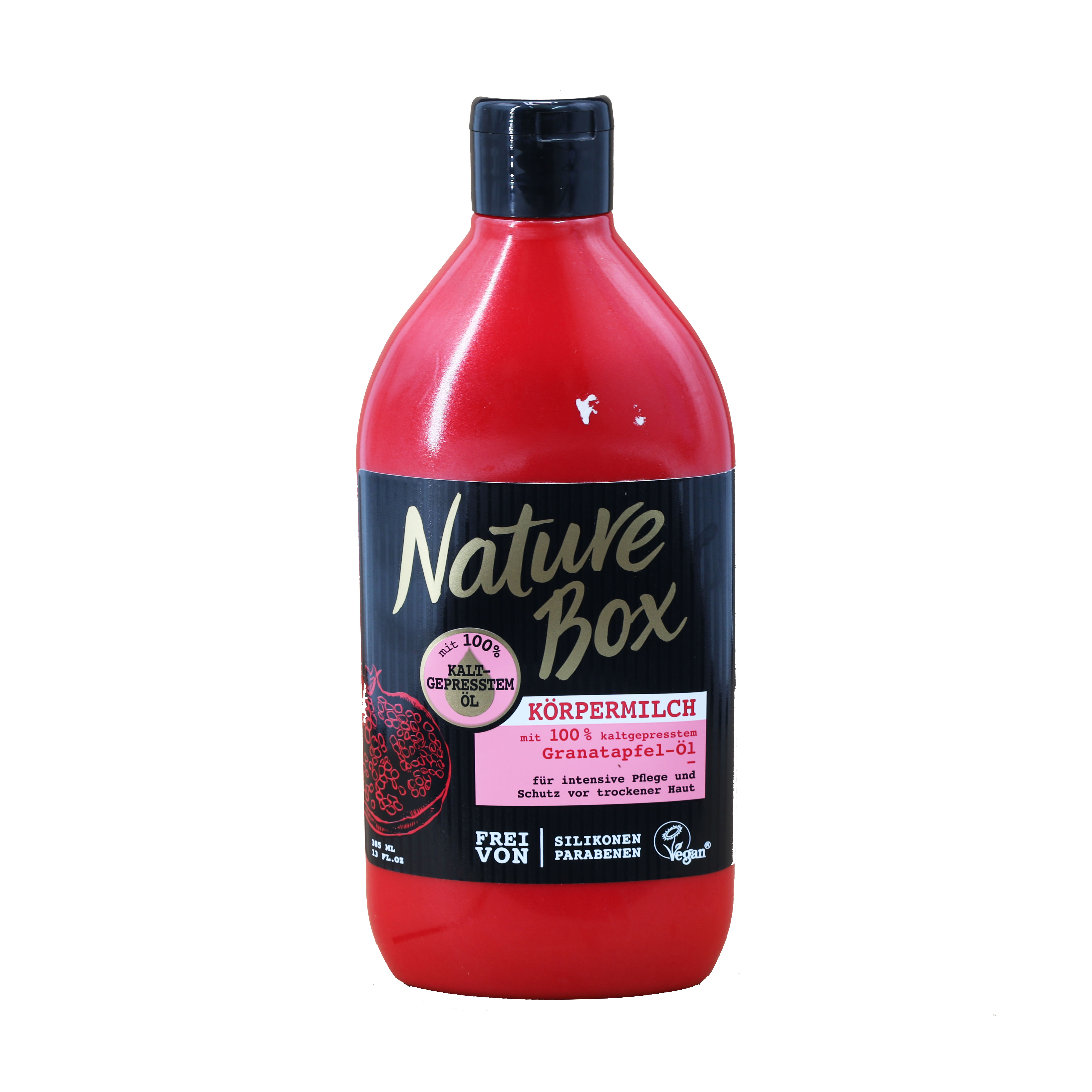 Nature Box Körpermilch mit kaltgepresstem Granatapfelöl 385ml
