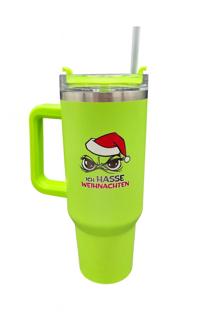 Thermobecher "Festtags-Muffel", inkl. Strohhalm, 1200ml, 28x10cm, 3 Designs
