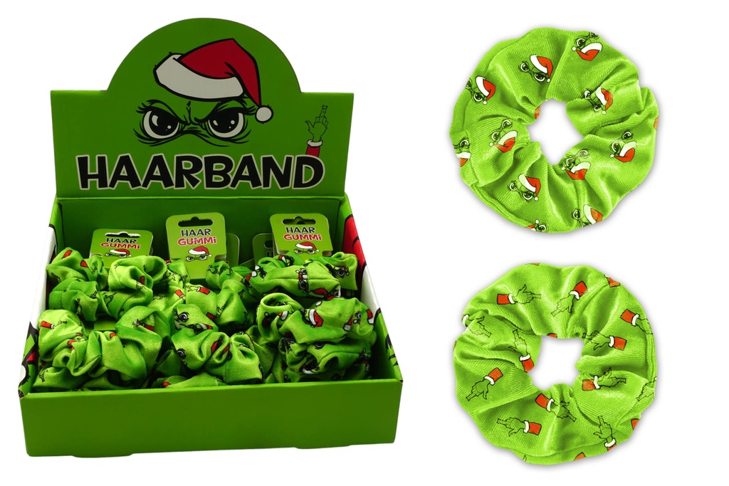 Samt Haargummi Haarband "Festtagsmuffel", Ø 10cm, 2 Designs,