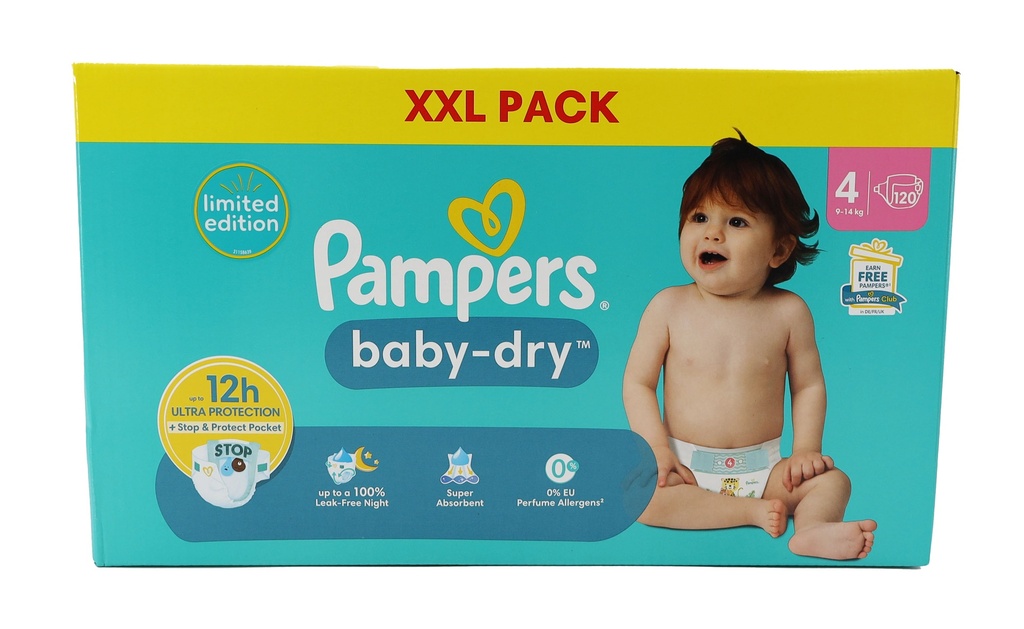 Pampers Baby Dry Windeln 120Stück Size 4 (9-14kg)Ver2