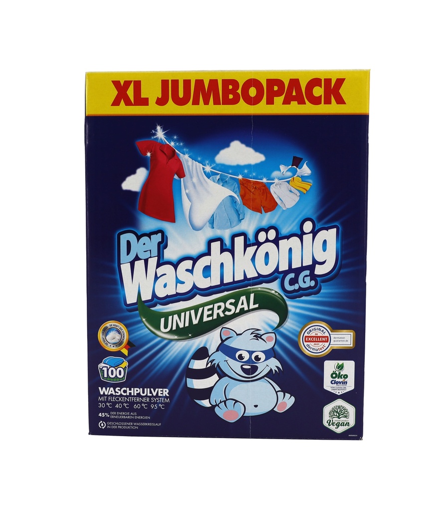 Der Waschkönig C.G. Waschpulver 6kg 100WL Universal Karton