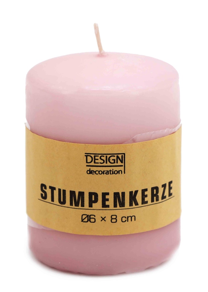 Stumpenkerze Ø 6 x 8 cm rosa