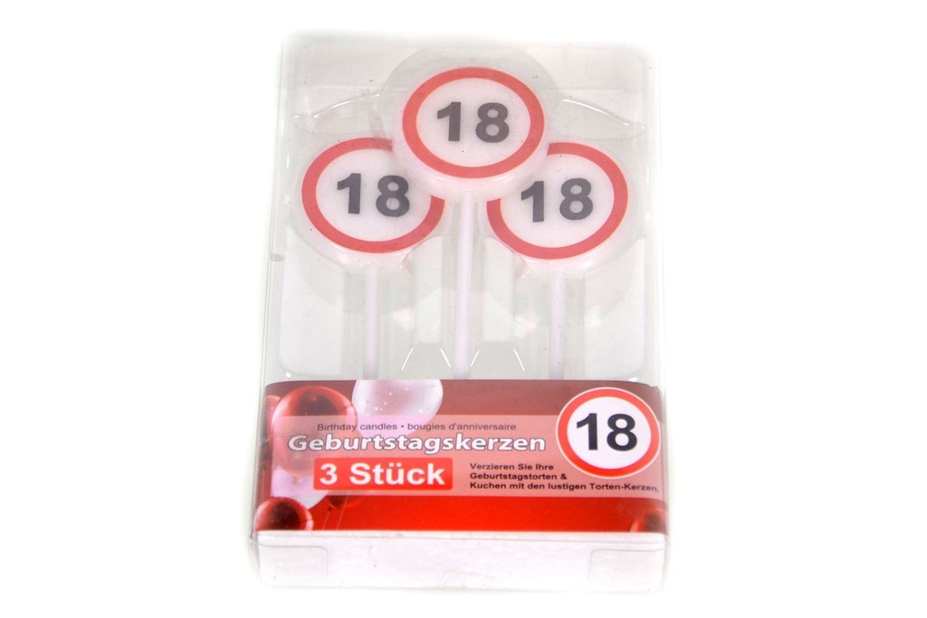 Jubiläums Sortiment Geburtstagskerzen 3er "18"