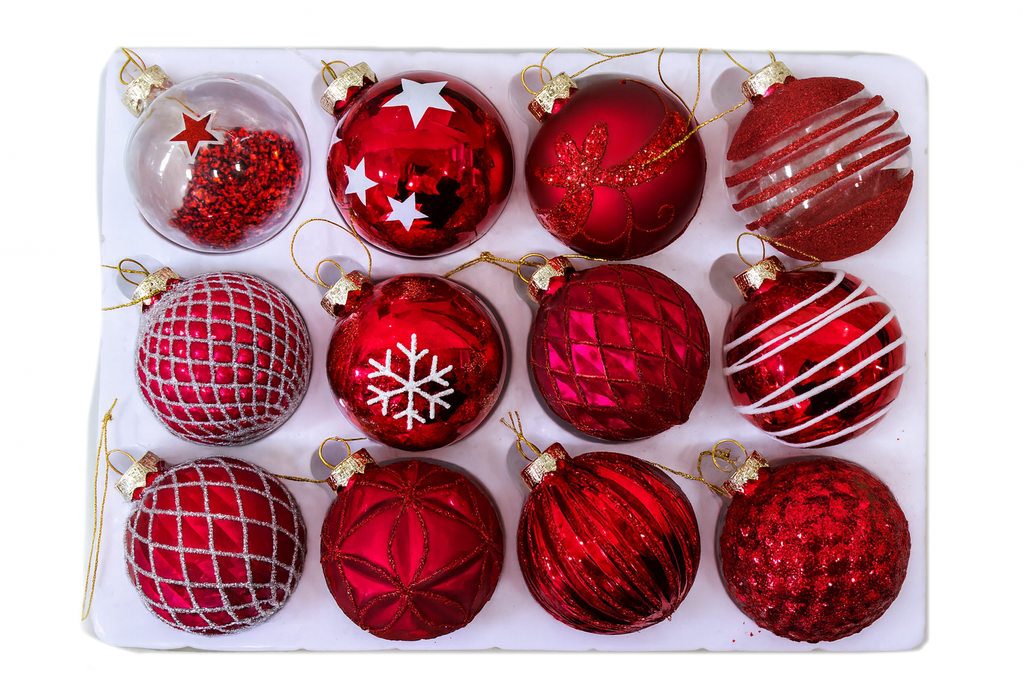 Weihnachtskugeln Glas "Deluxe" Ø 6cm |1 Stück | Sortiment M | Handegemacht