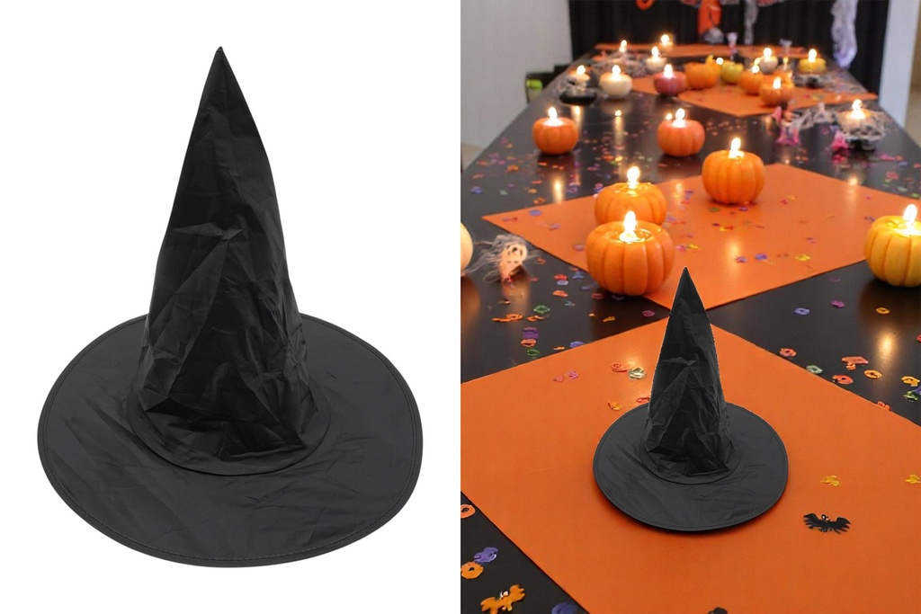 Halloween Kopfbedeckung "Hexenhut", Ø 38x17cm, schwarz 