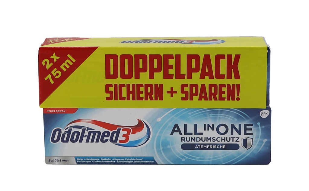 Odol Med3 Zahncreme 2x75ml All-in-One Schutz Original