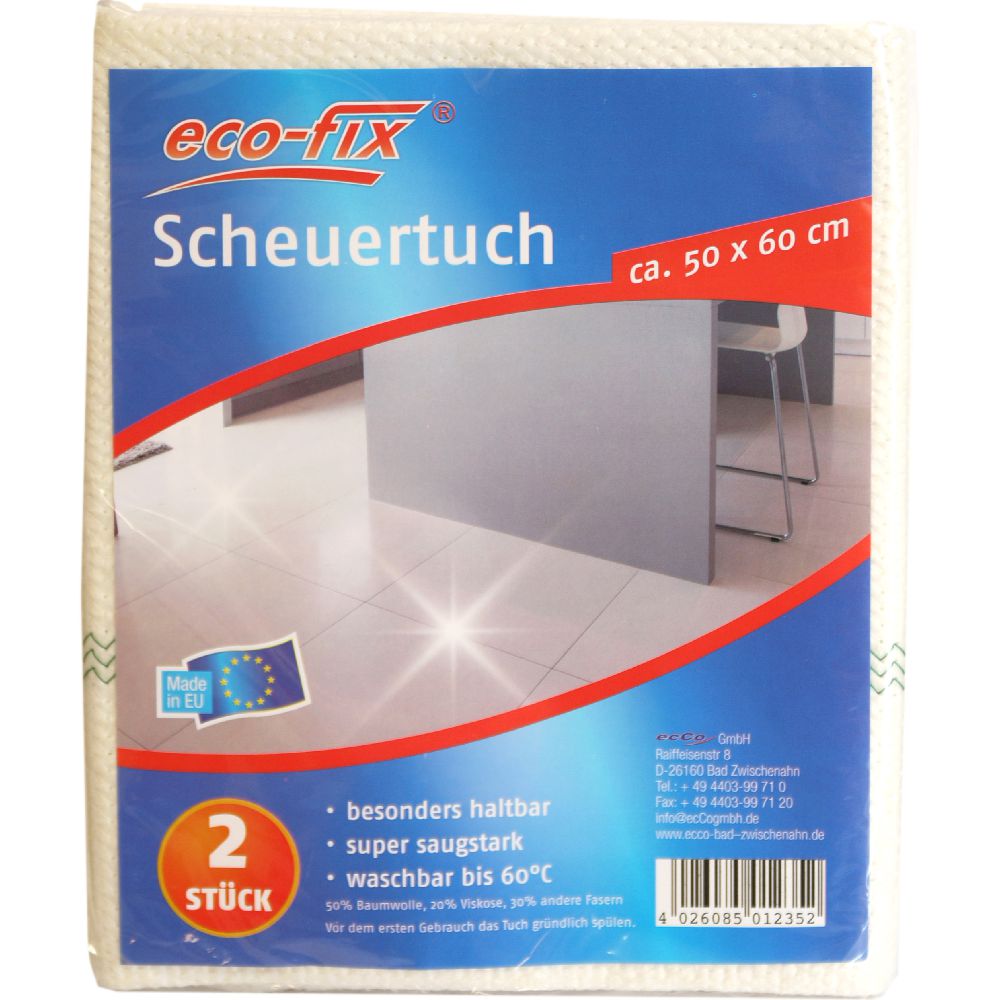 eco-fix Scheuertuch Bodentücher 2er Pack 50x60 cm