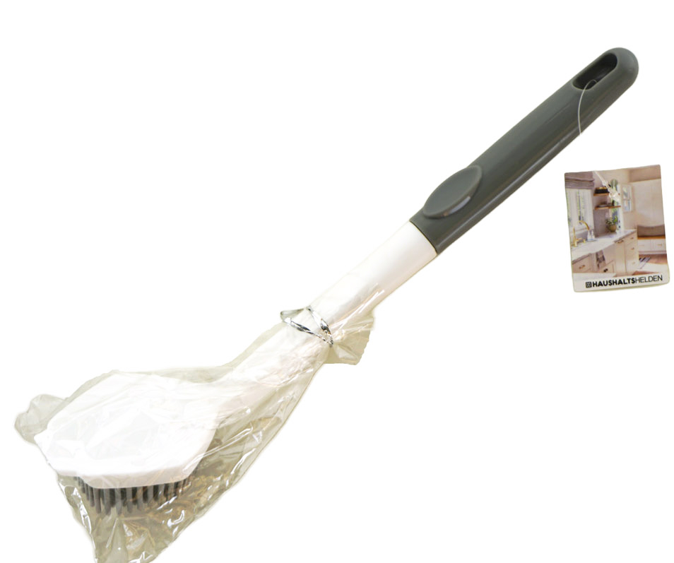 Spülbürste Silikon, 29x6x6cm, weiß/grau