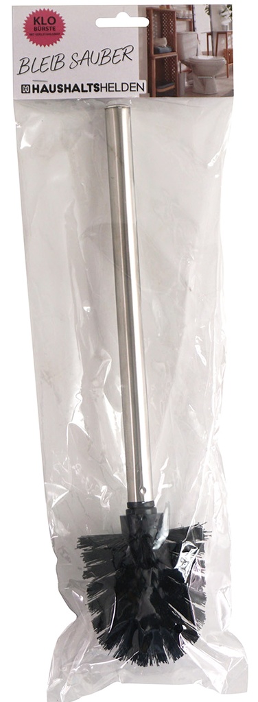 WC-Bürste schwarz mit Edelstahl Griff