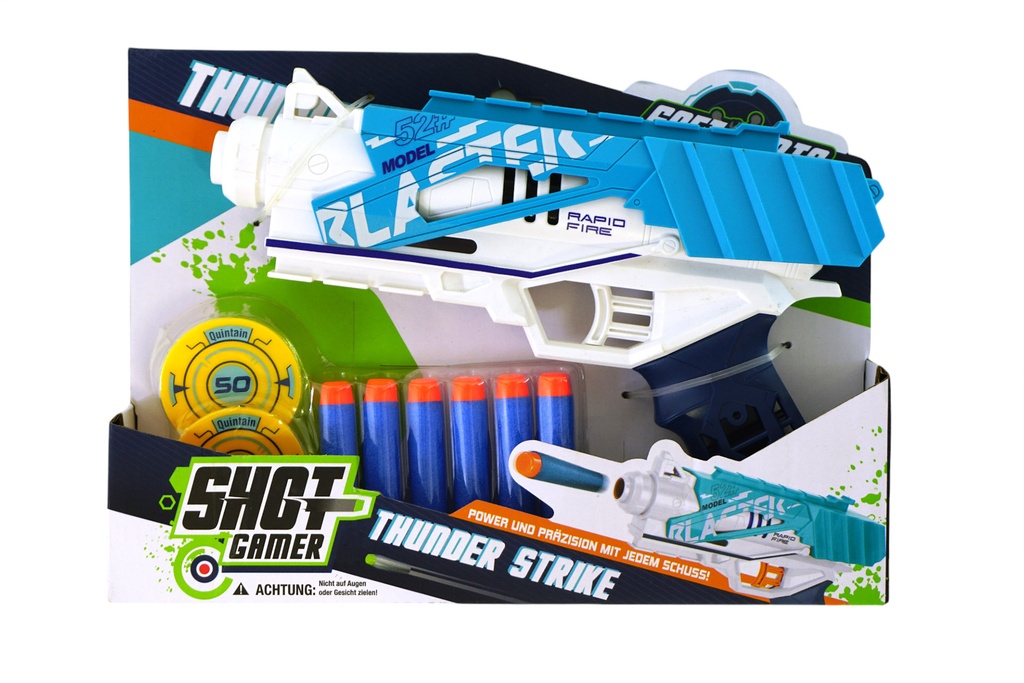 Spielzeug Pistole "Shot Gamer", mit Zielscheibe, 6 Schuss