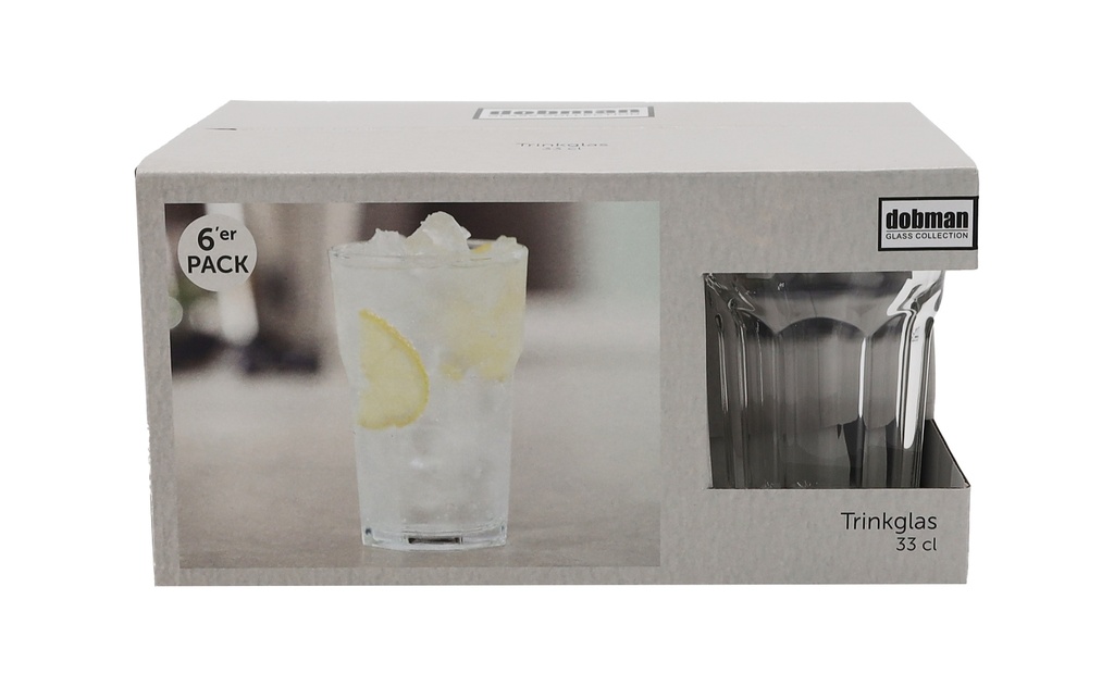 Glas - Trinkgläser 33 cl, 6er Pack