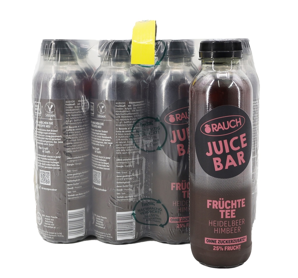 Rauch Eistee Juice Bar Heidelbeer-Himbeere 12 x 0,5Liter