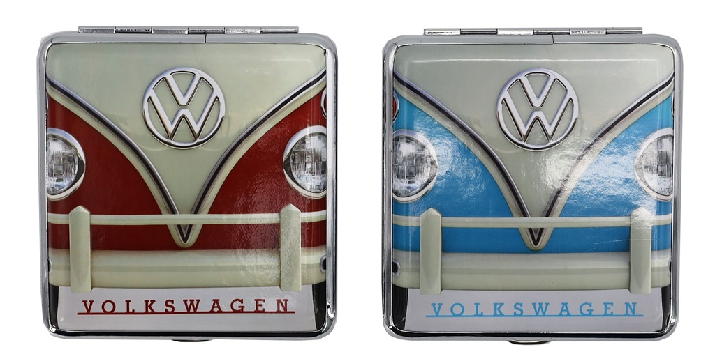 Metall Zigarettenetui Zigarettenbox VW T1 Bus Front mit Gummiband