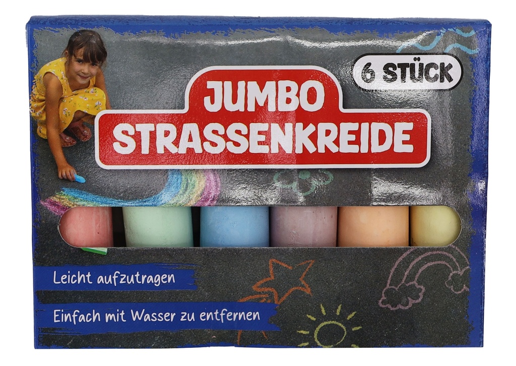 Straßenkreide Jumbo 10cm Ø 2,4cm, 6er