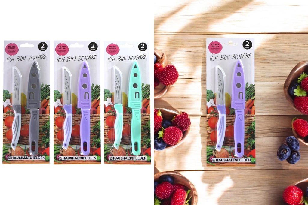 Küchenmesser, 2er Set, 3 Farben