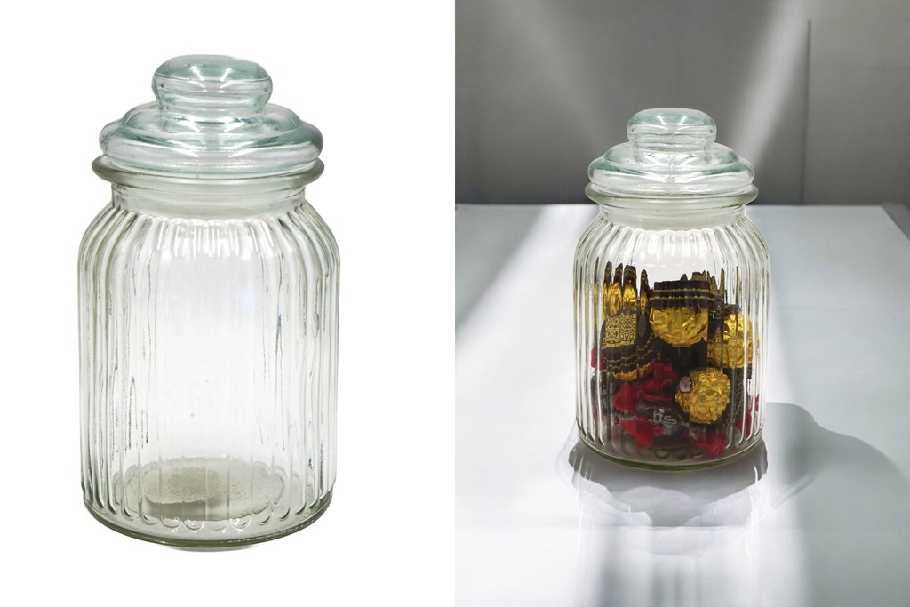 Bonbonglas geriffelt, 19cm x Ø 11cm, 1000ml