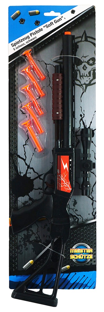Spielzeug Pistole "Soft Gun", 5 Schuss, schwarz