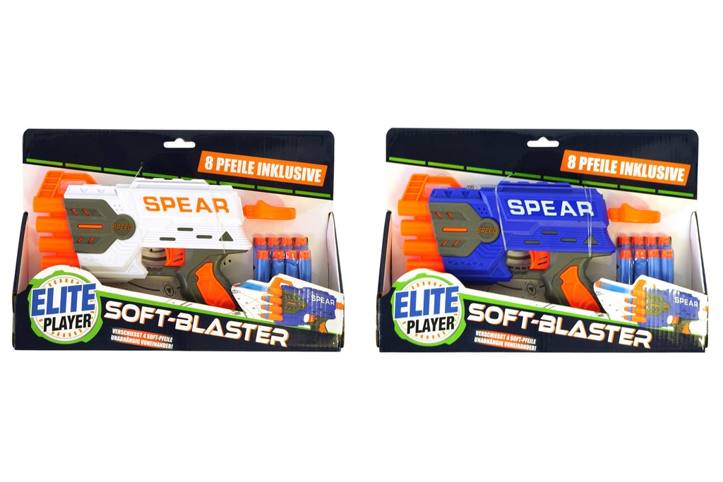 Spielzeug Pistole "Soft Gun", 8 Schuss, 2 Farben