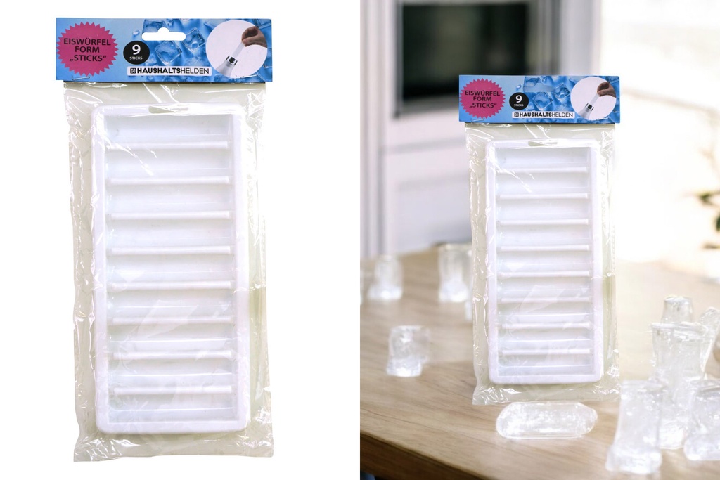 Eiswürfelbereiter "Stick" für Flaschen, 9er, 24x11x2cm, weiß