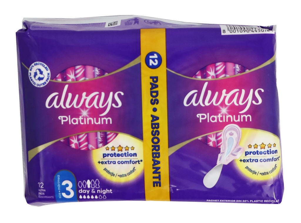 Always Platinum Damenbinden 12Stück Size 3 Day&Night Ultra Wings