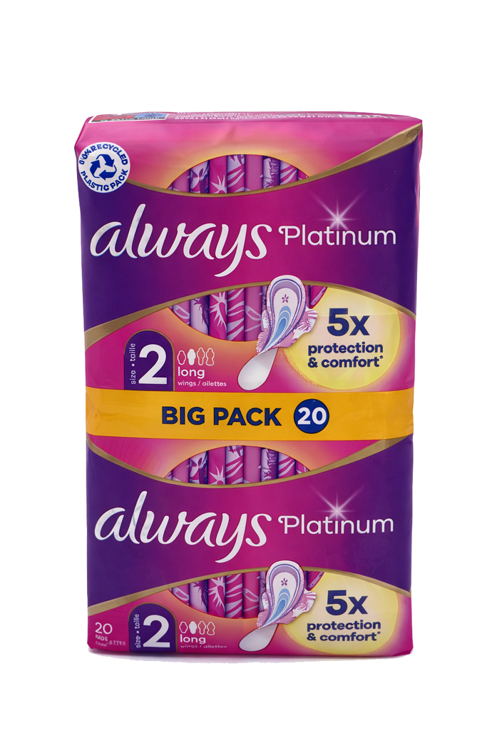 Always Platinum Damenbinden 20Stück Size 2 Long Wings