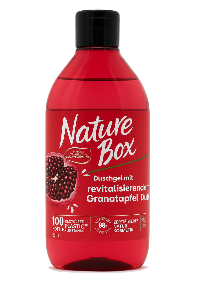 Nature Box Duschgel mit kaltgepresstem Granatapfel Öl 385ml